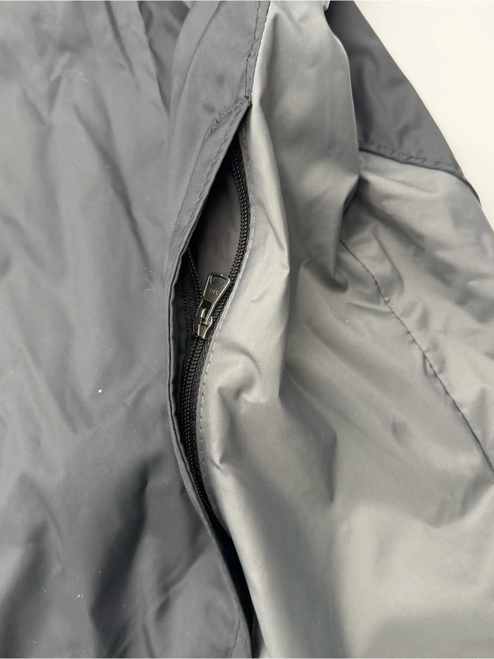 Columbia Hooded Two-Tone Black and Gray Rain Jacket